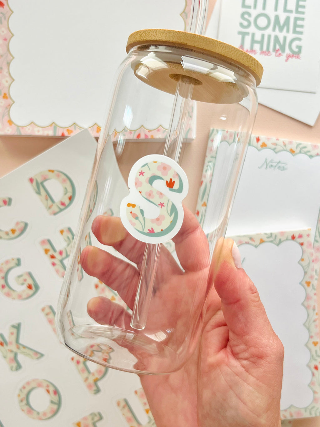 Floral Vinyl Alphabet Stickers - A thru Z