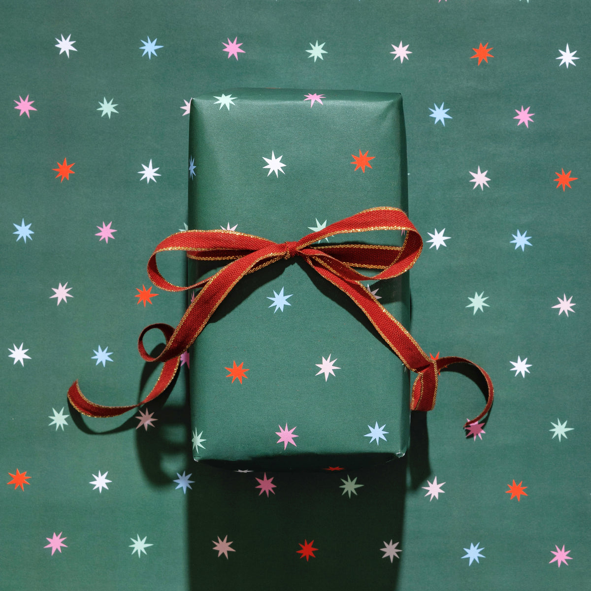 Metallic Edge Cotton Ribbon - Evergreen &amp; Gold