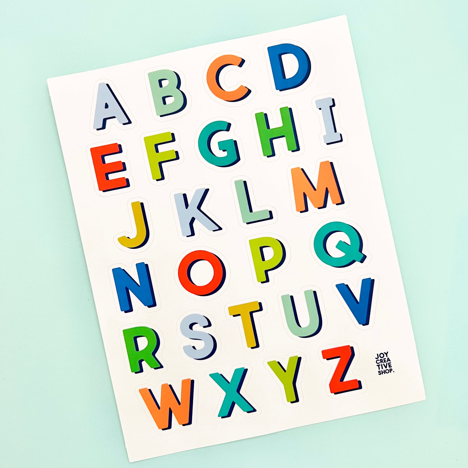 Blues Vinyl Alphabet Stickers - A thru Z