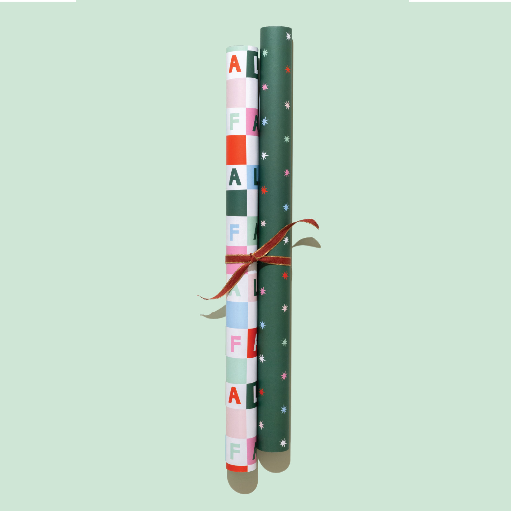 Starburst & FaLaLa Check Gift Wrap Sheets Set