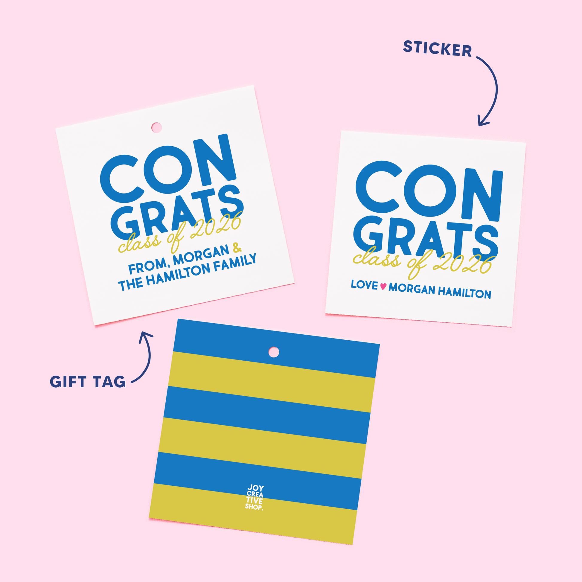 Graduation Gift Tag & Sticker Bundle | Congrats Class of 2026
