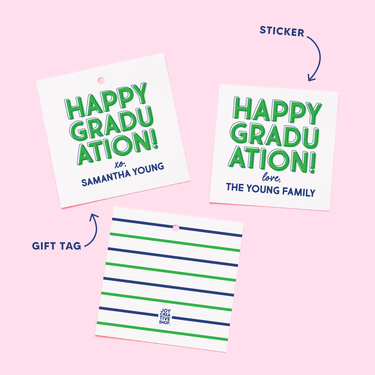 Graduation Gift Tag &amp; Sticker Bundle | Happy Graduation!