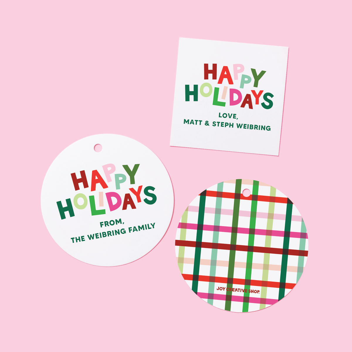 Happy Holidays Personalized Gift Tag &amp; Sticker