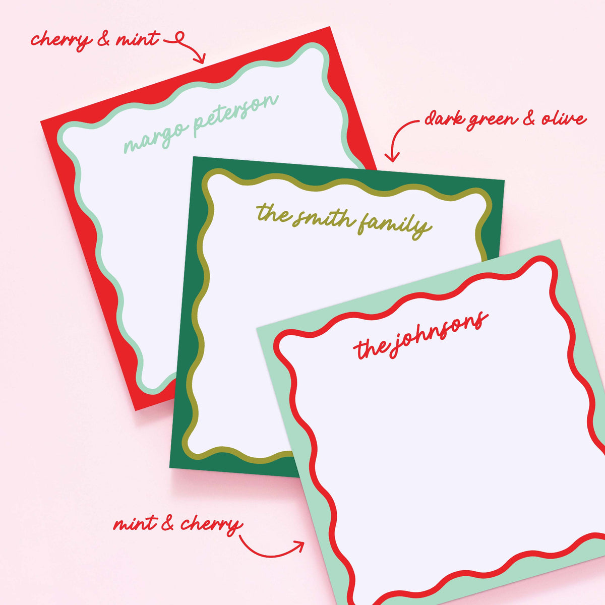 Holiday Wavy Collection Personalized Notepad