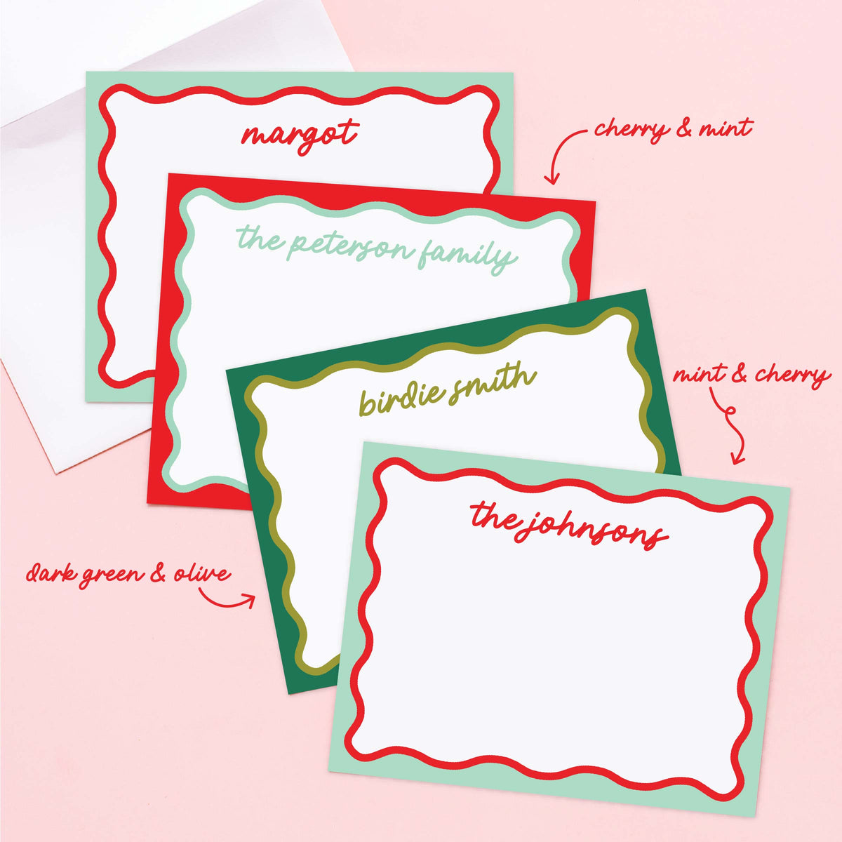 Holiday Wavy Personalized Stationery