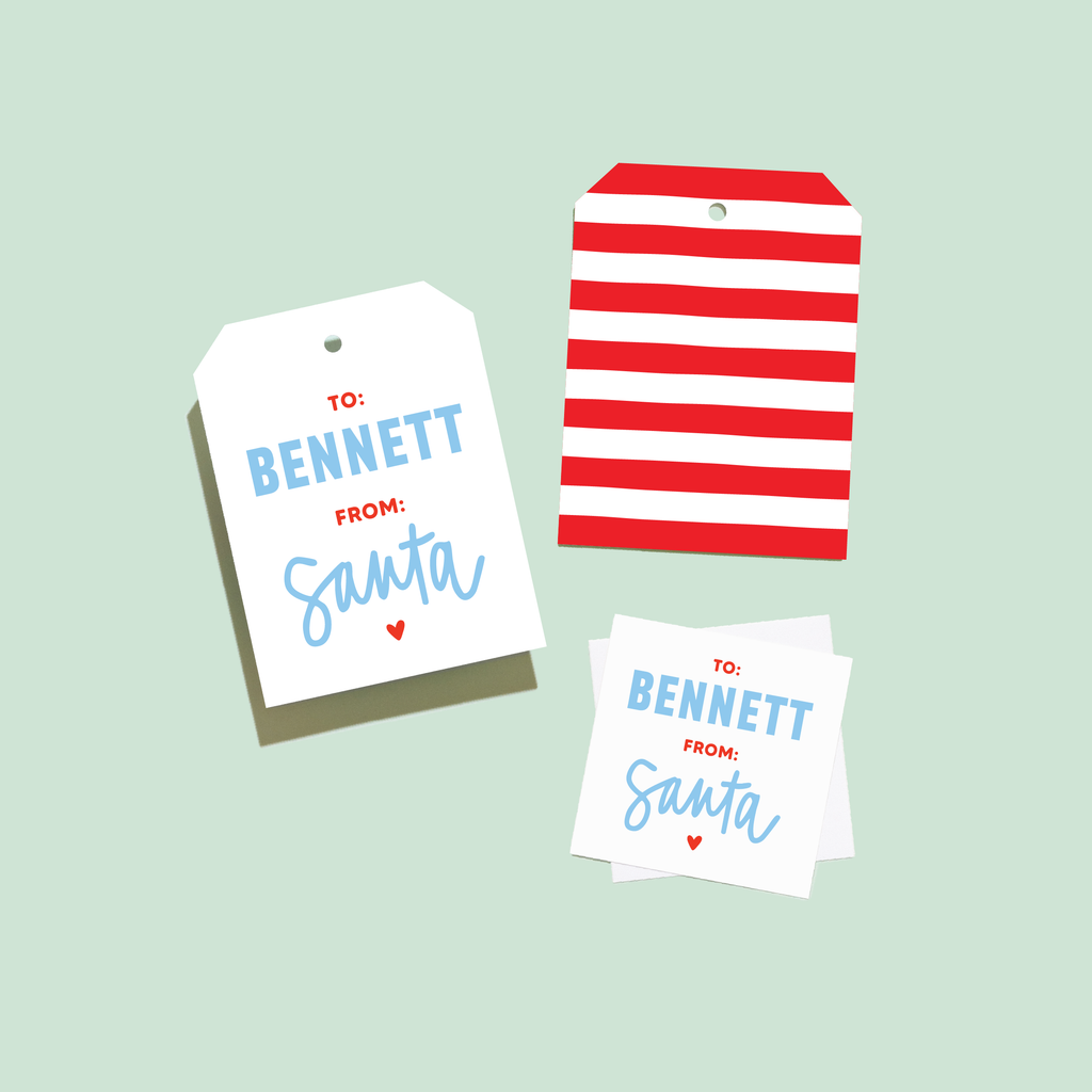 Personalized To From Santa Tags or Stickers