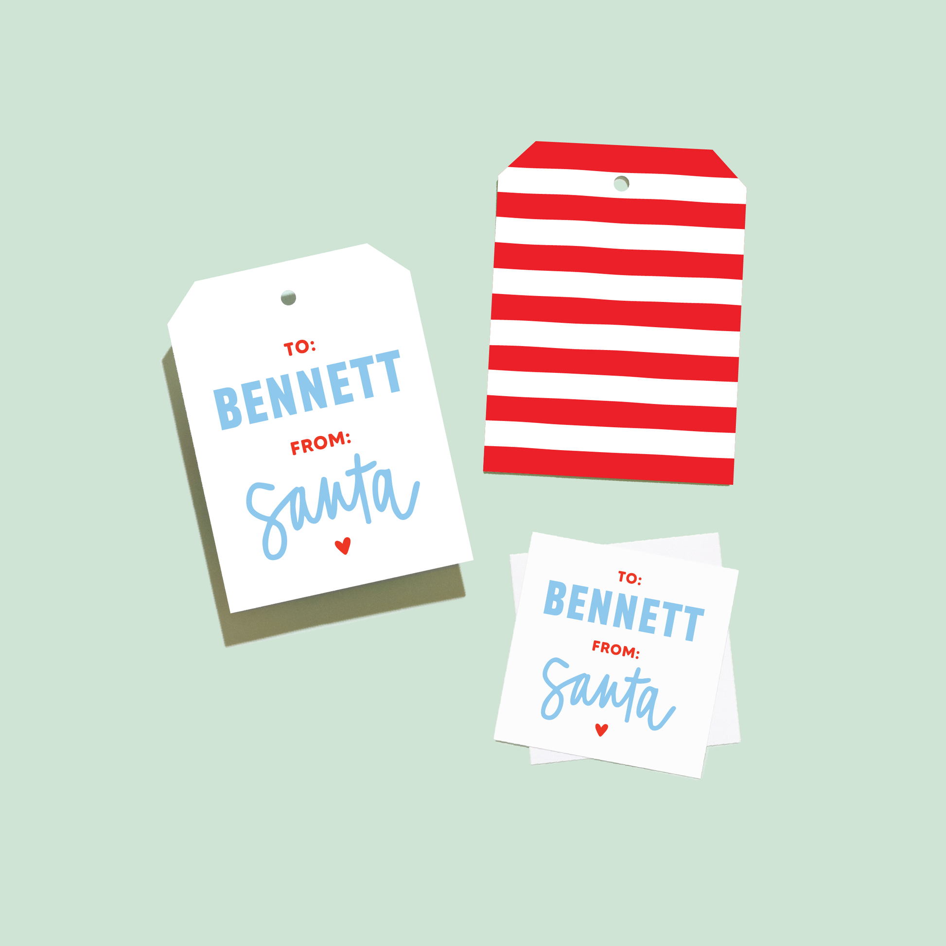 Personalized To From Santa Tags or Stickers