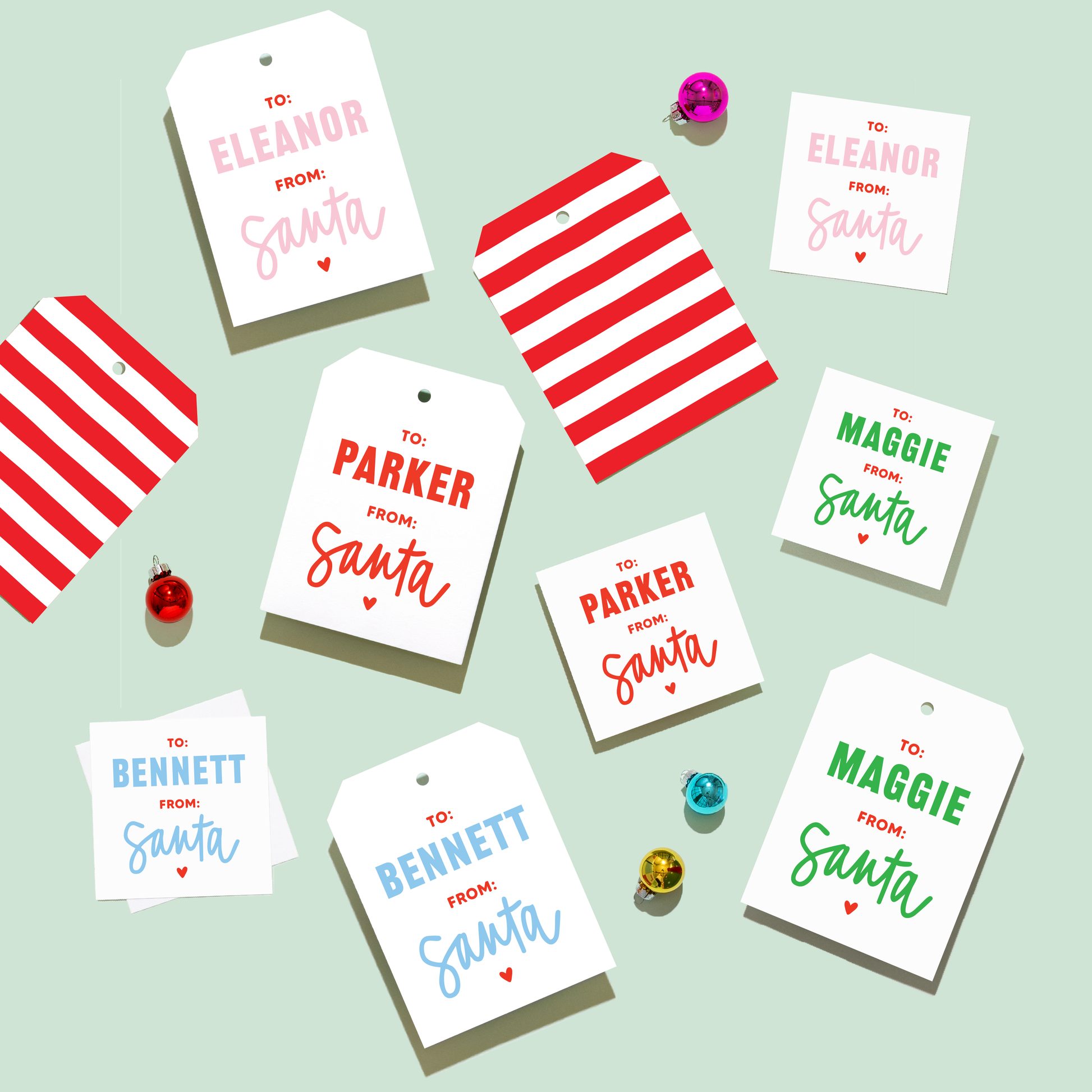 Personalized To From Santa Tags or Stickers