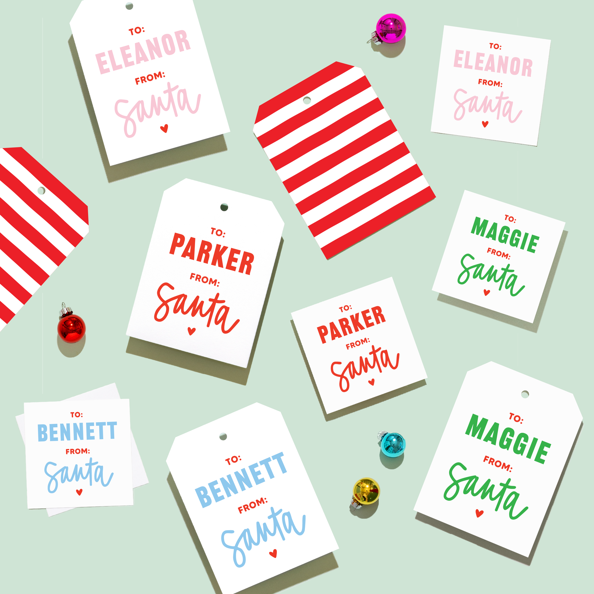 Personalized To From Santa Tags or Stickers