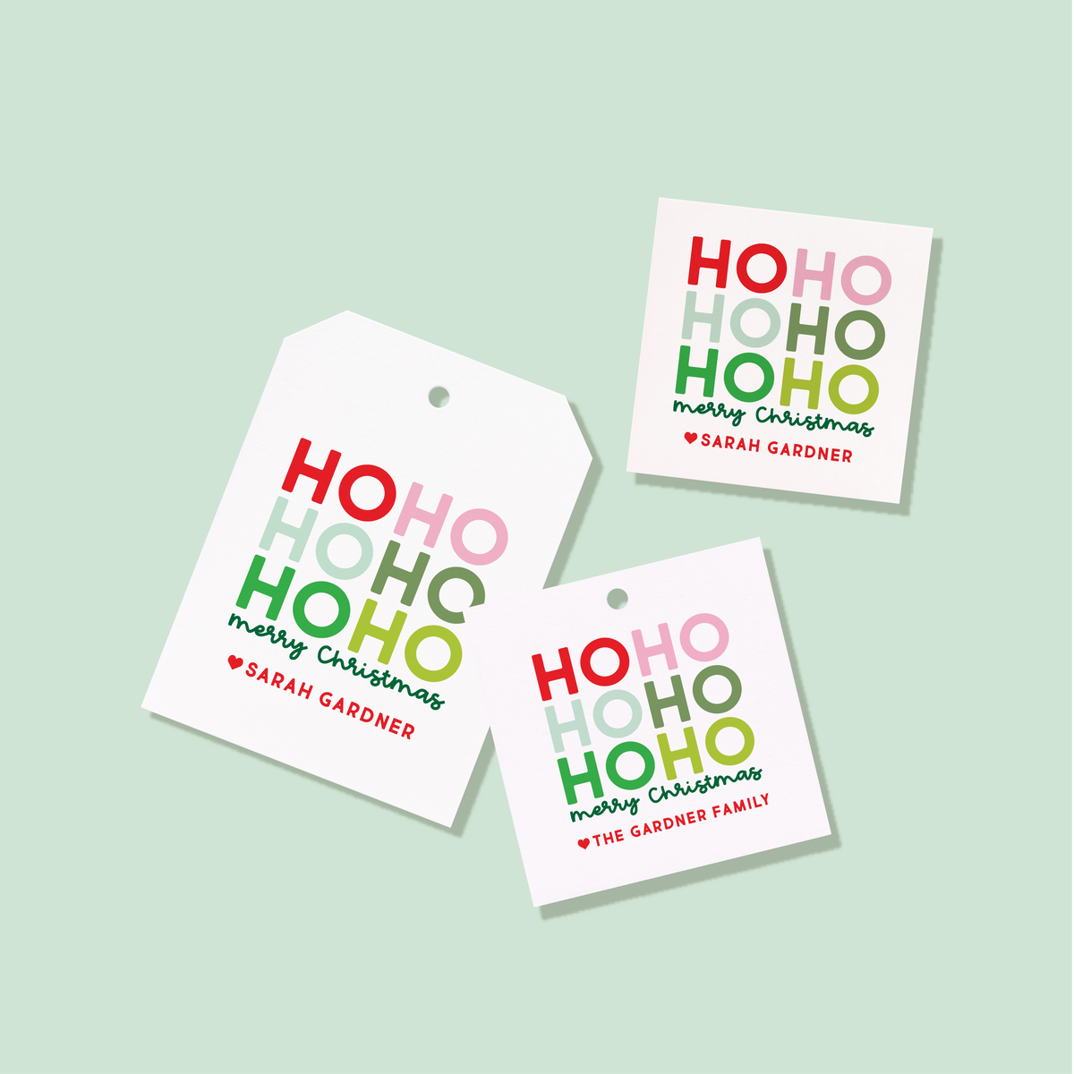 Ho Ho Ho Merry Christmas Personalized Tag or Sticker