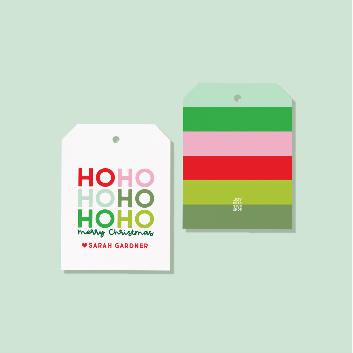Ho Ho Ho Merry Christmas Personalized Tag or Sticker