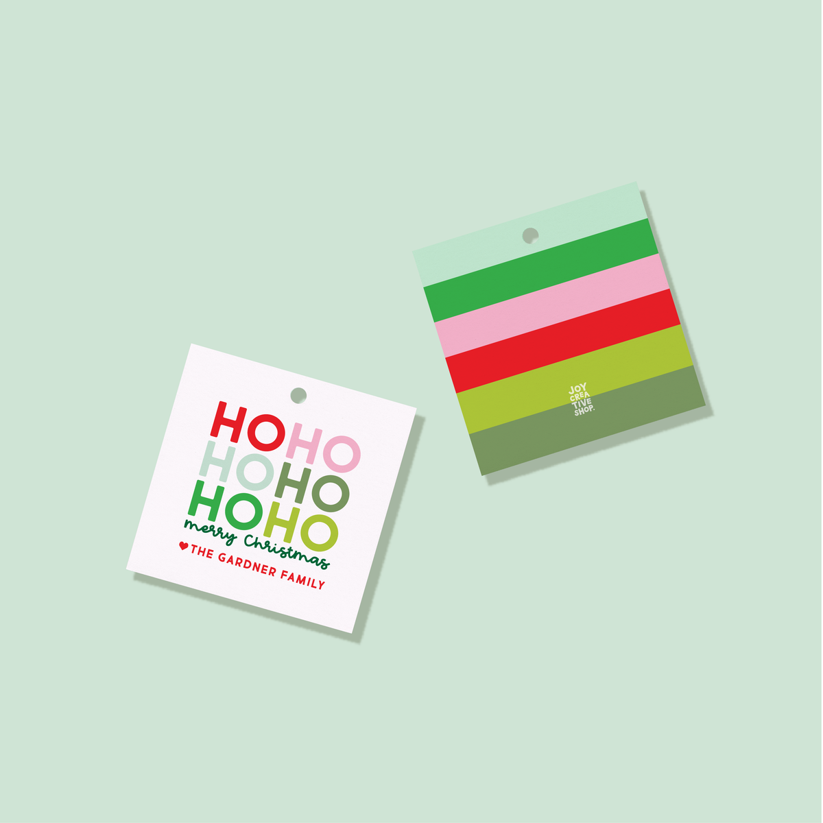 Ho Ho Ho Merry Christmas Personalized Tag or Sticker