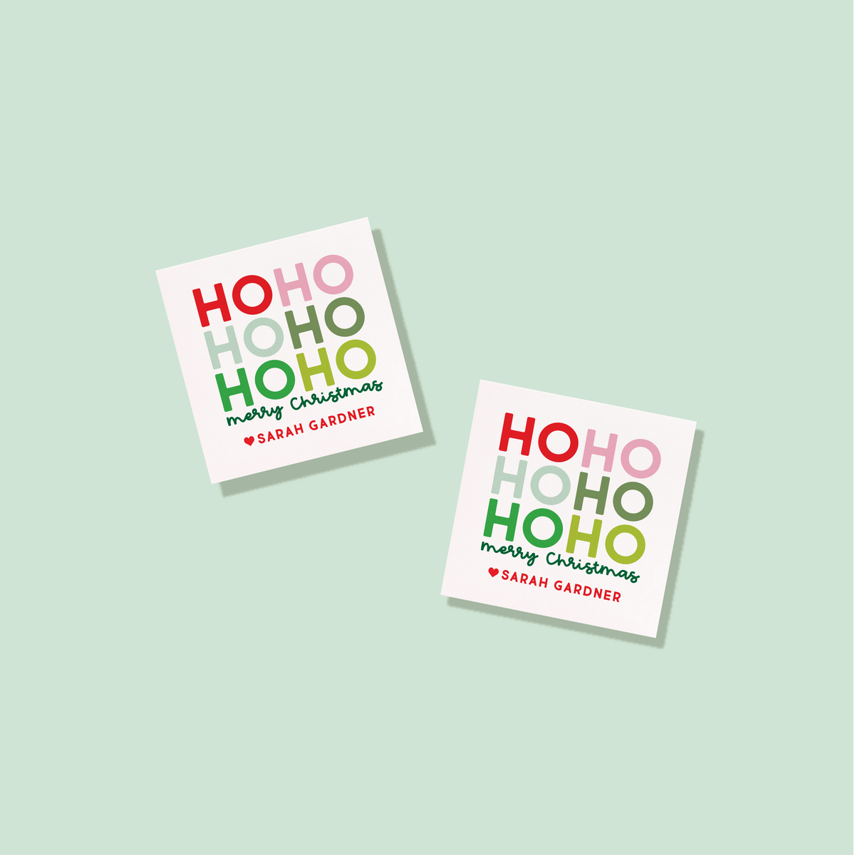 Ho Ho Ho Merry Christmas Personalized Tag or Sticker