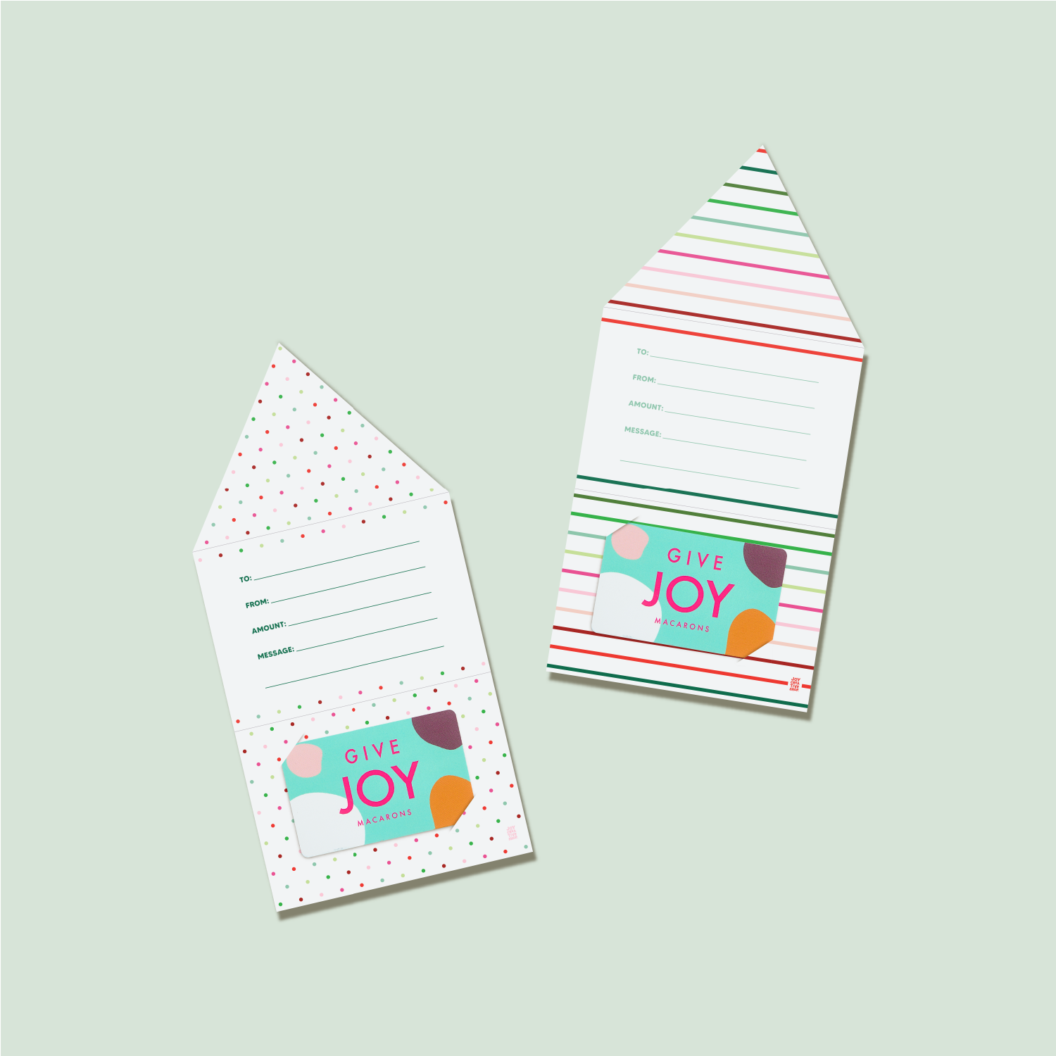 Holiday Gift Card Holder Set - Merry Happy Joyful & Plaid