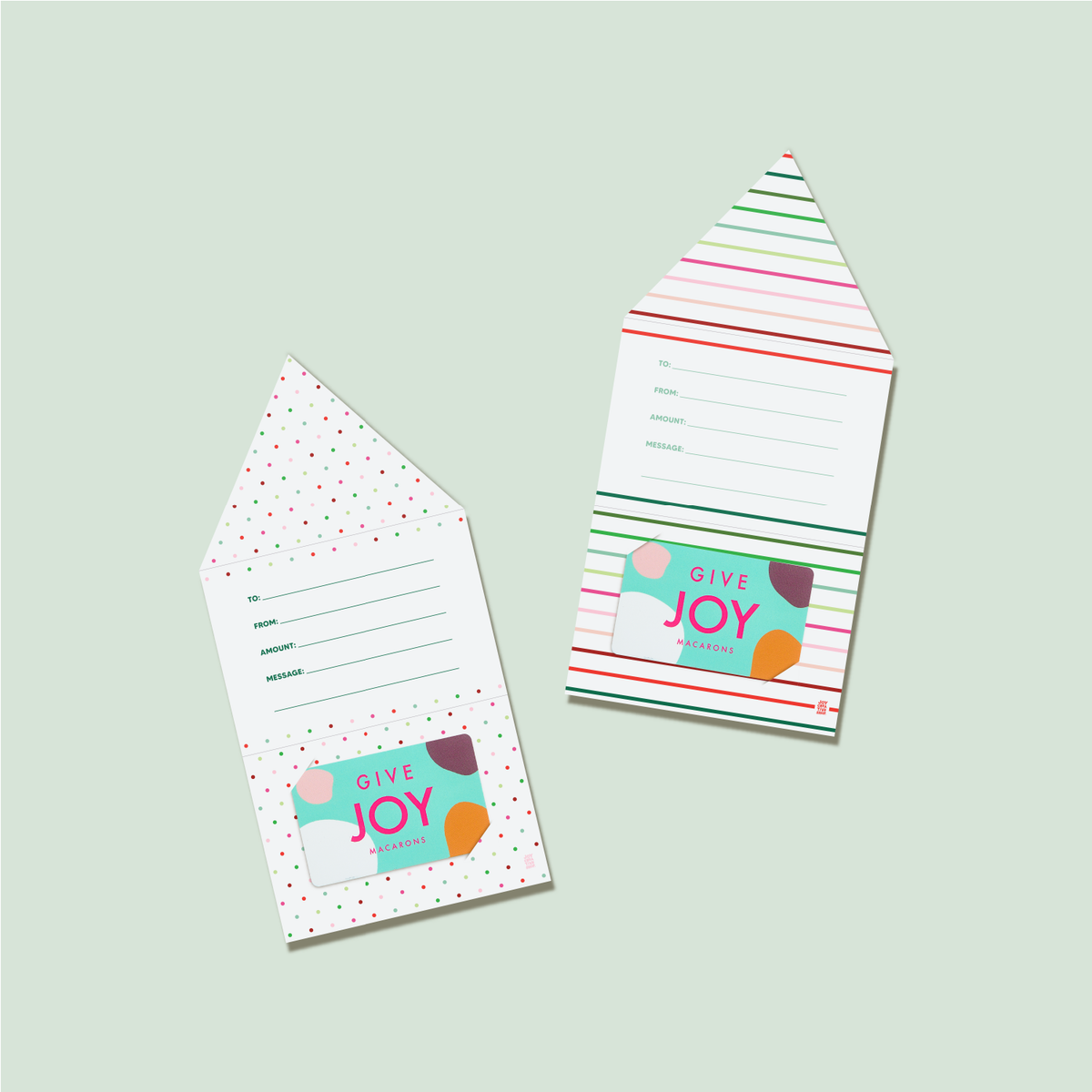 Holiday Gift Card Holder Set - Merry Happy Joyful &amp; Plaid