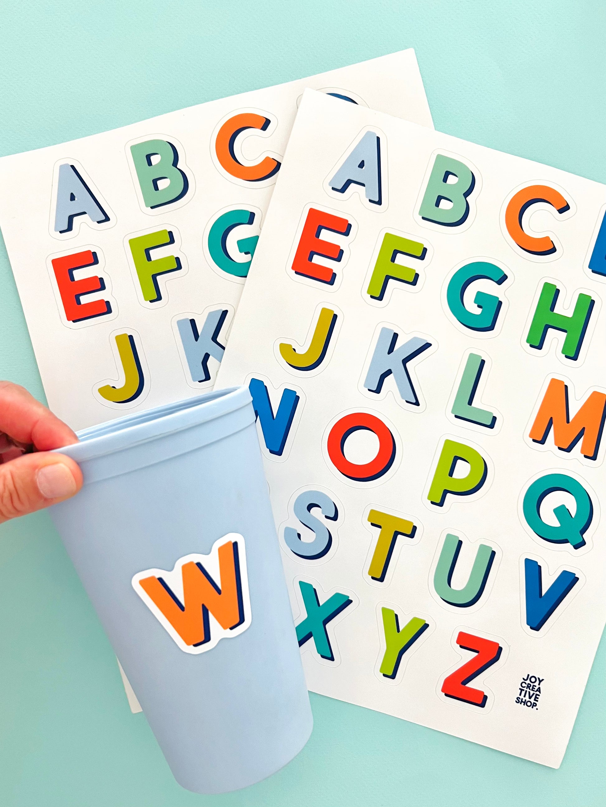 Blues Vinyl Alphabet Stickers - A thru Z