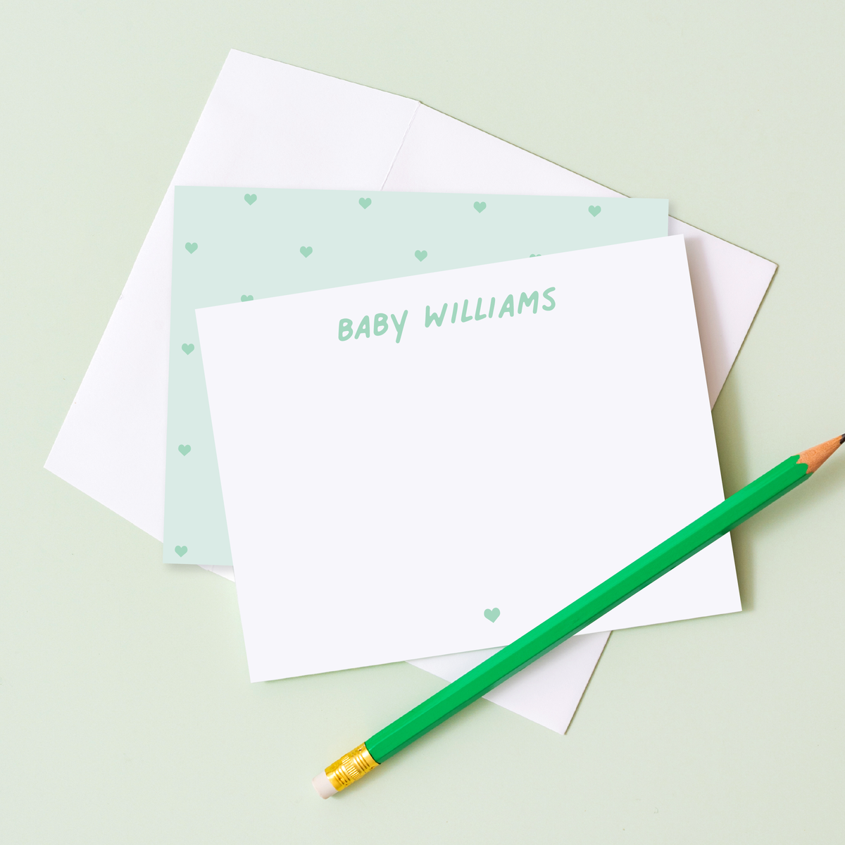 Oh Baby! Personalized Heart Stationery
