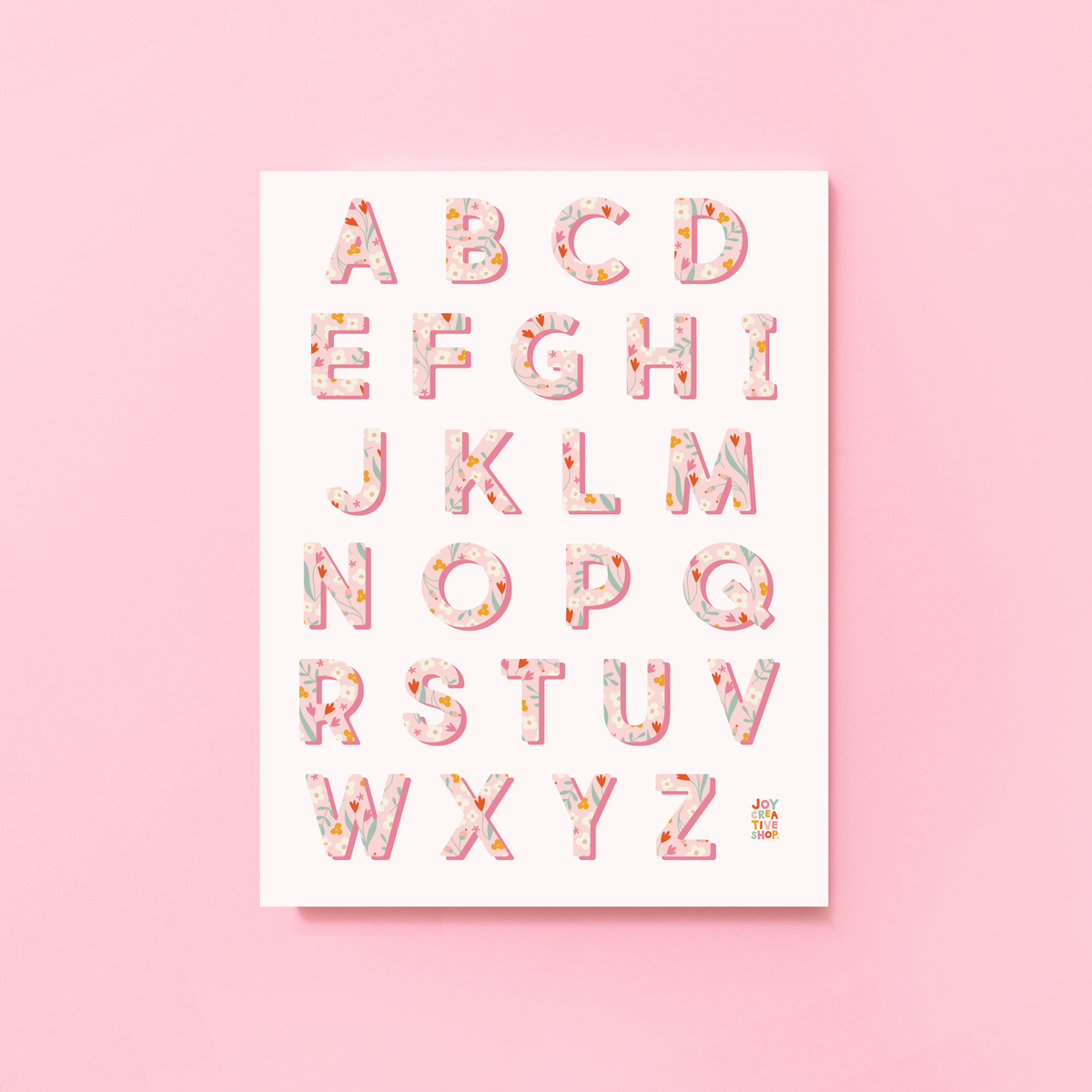 Floral Vinyl Alphabet Stickers - A thru Z