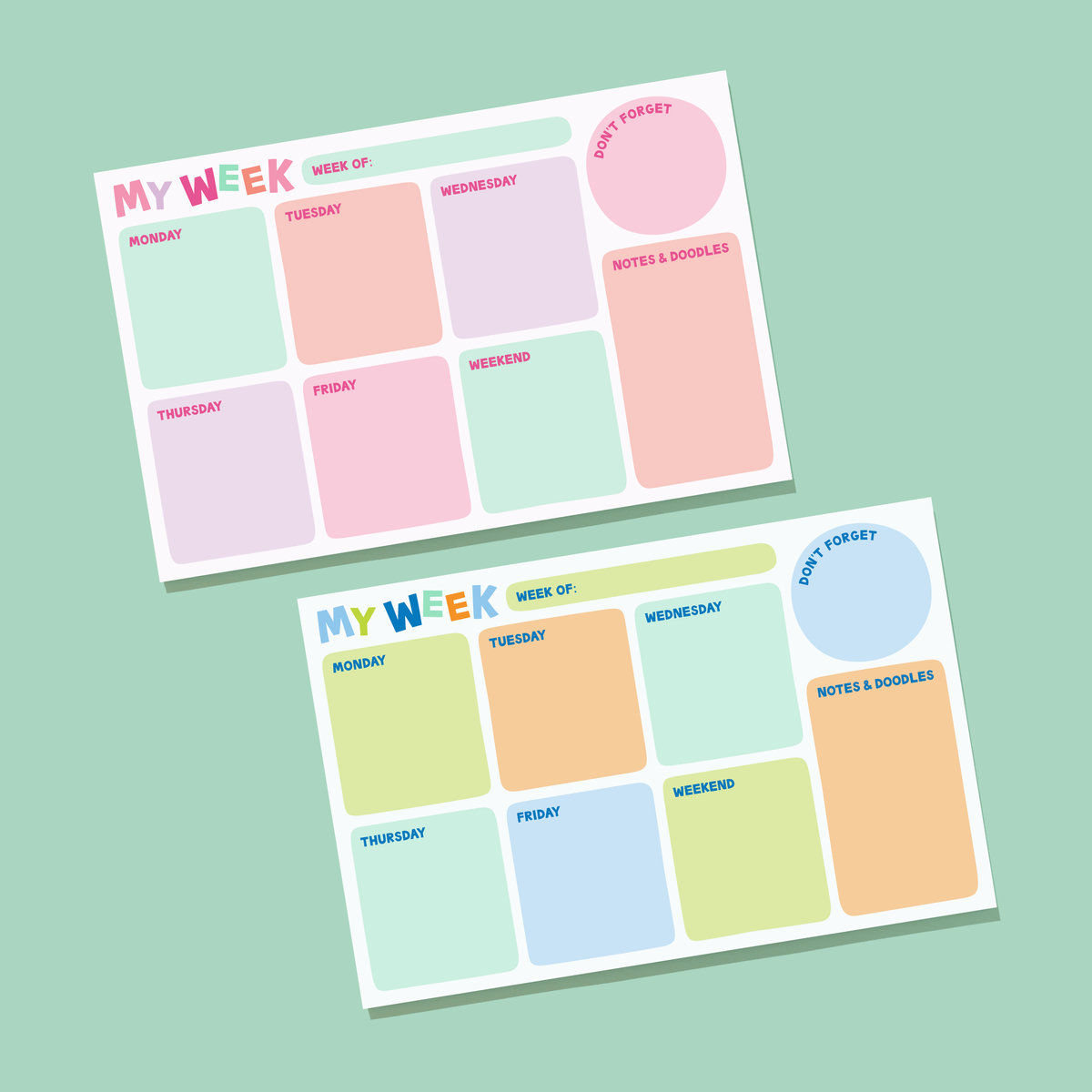 Kids/Teen Weekly Planner Notepad