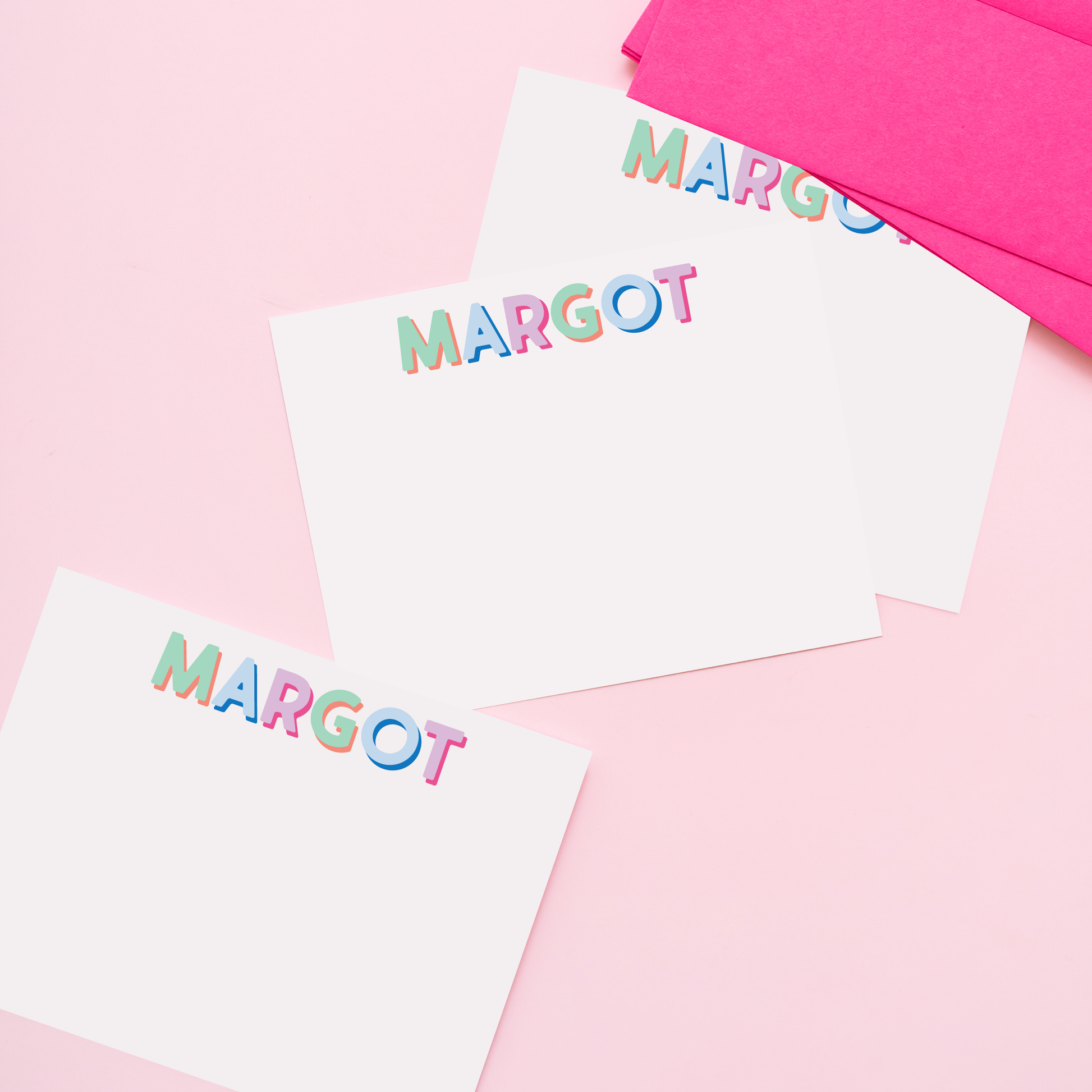 Multi-Poppy Modern Classics Personalized Stationery
