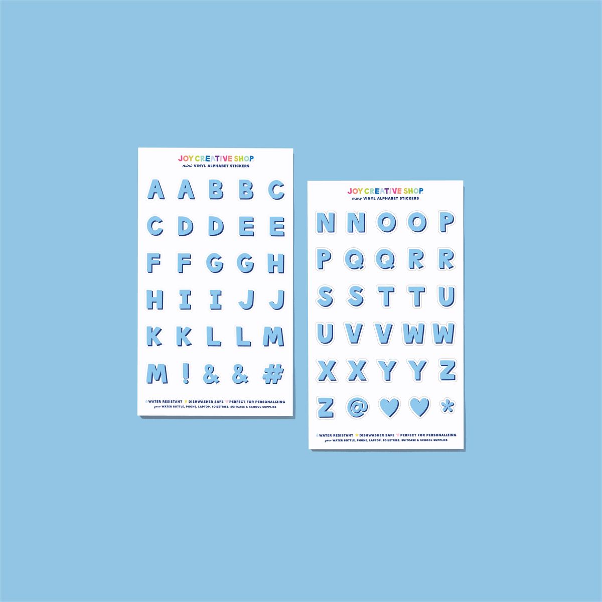 Mini Vinyl Alphabet Stickers - Blue &amp; Navy