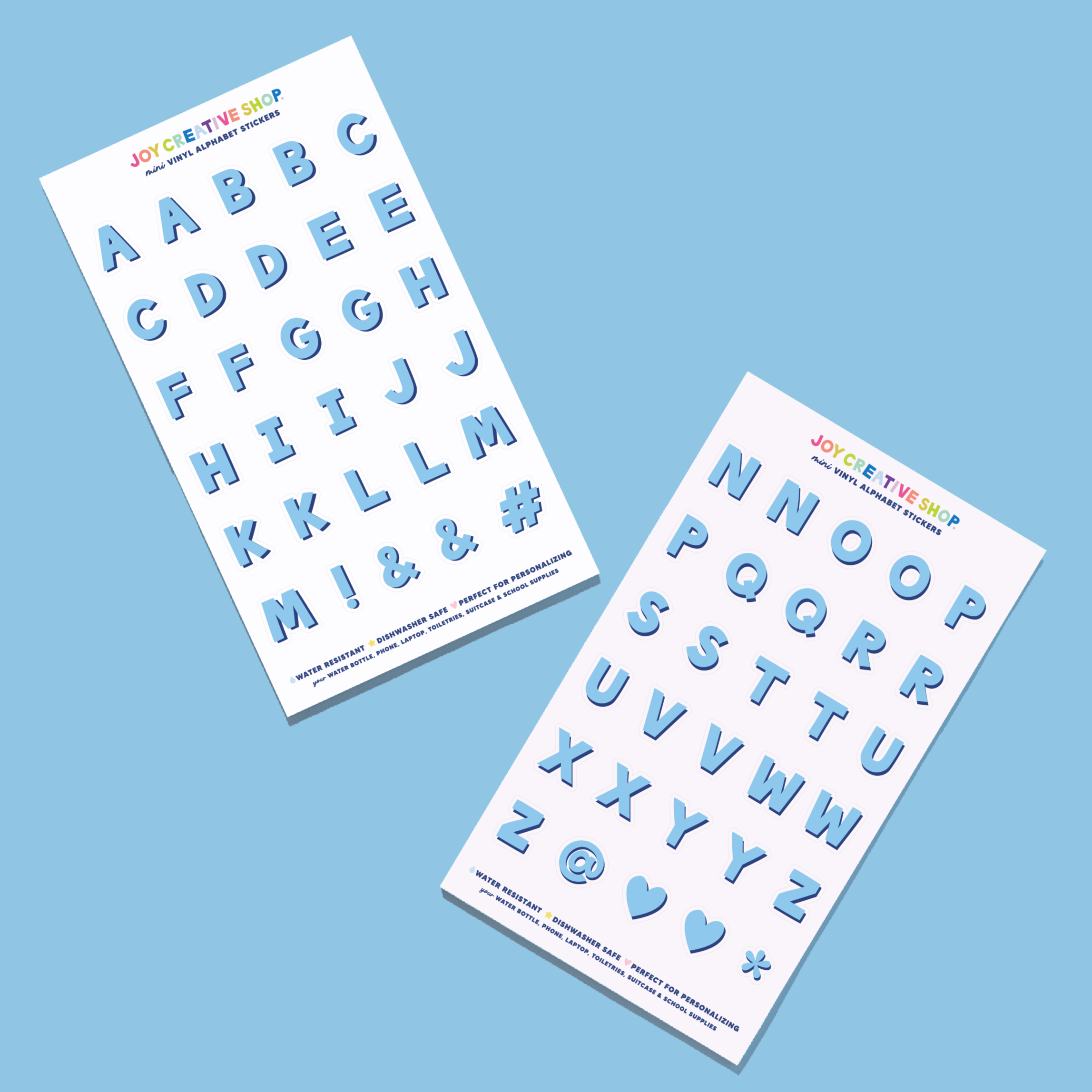 Mini Vinyl Alphabet Stickers - Blue & Navy – Joy Creative Shop