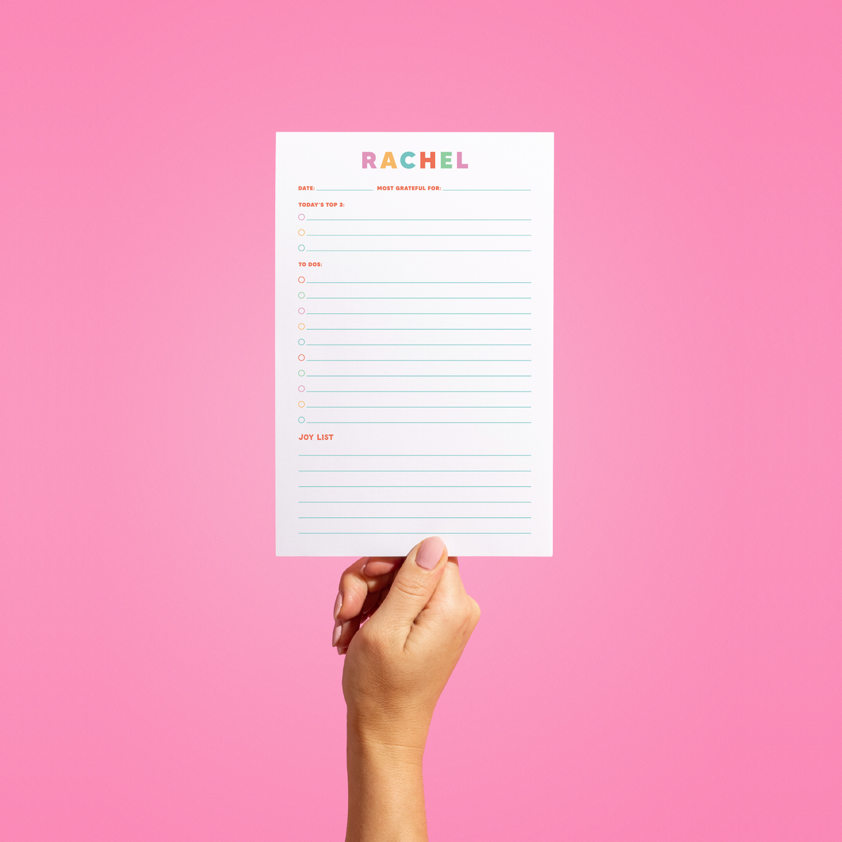 JCS x Rachel Awtrey Personalized Task Notepad