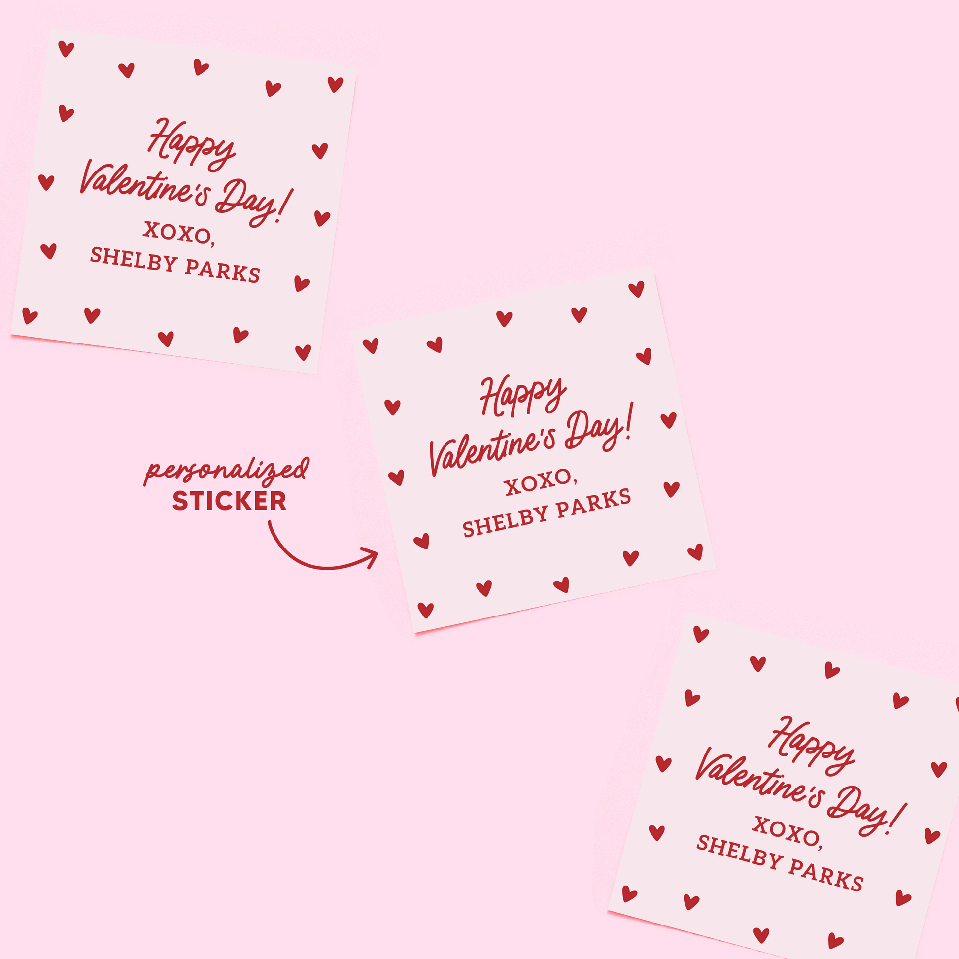 Shelby Parks Happy Valentine's Day Personalized Gift Tags or Stickers