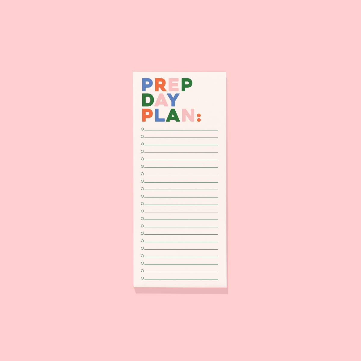 JCS x Jenn Eats Goood Prep Day Plan Tall & Skinny Notepad