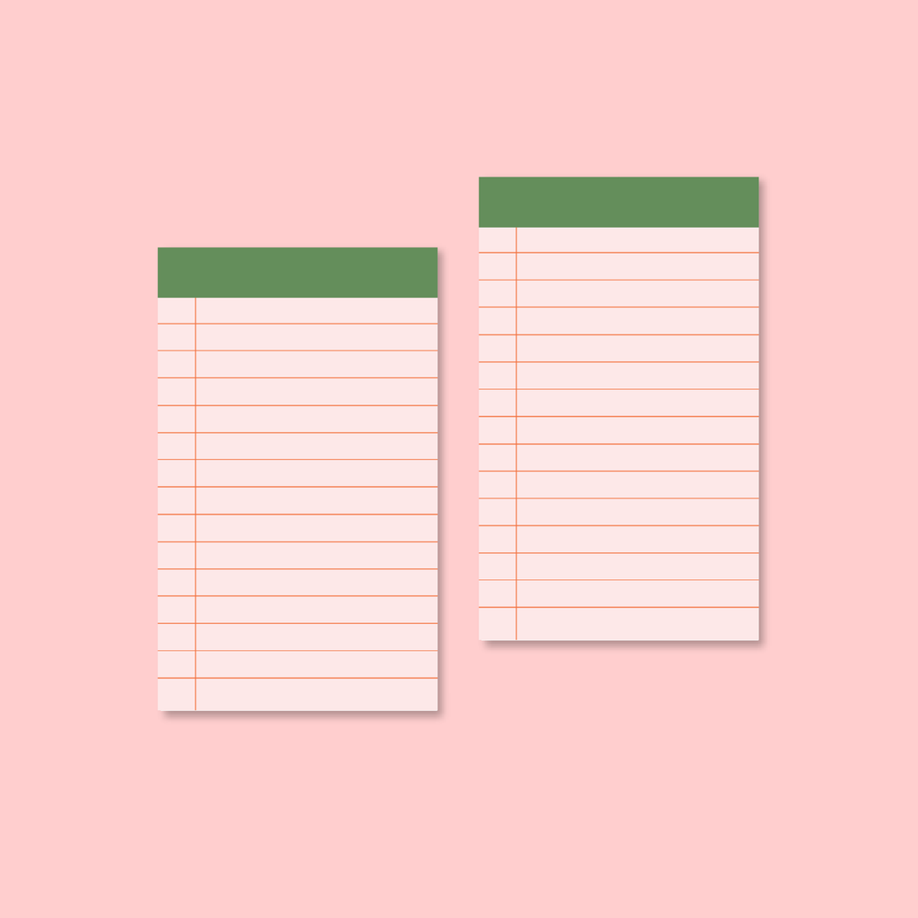 JCS x Jenn Eats Goood Pink Stripe Mini Notepad