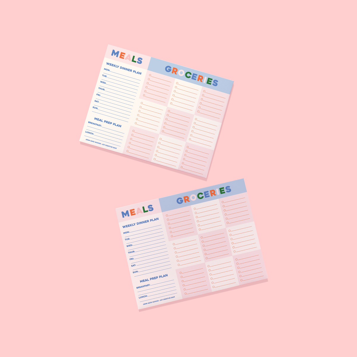 JCS x Jenn Eats Goood Weekly Meal Planner Notepad