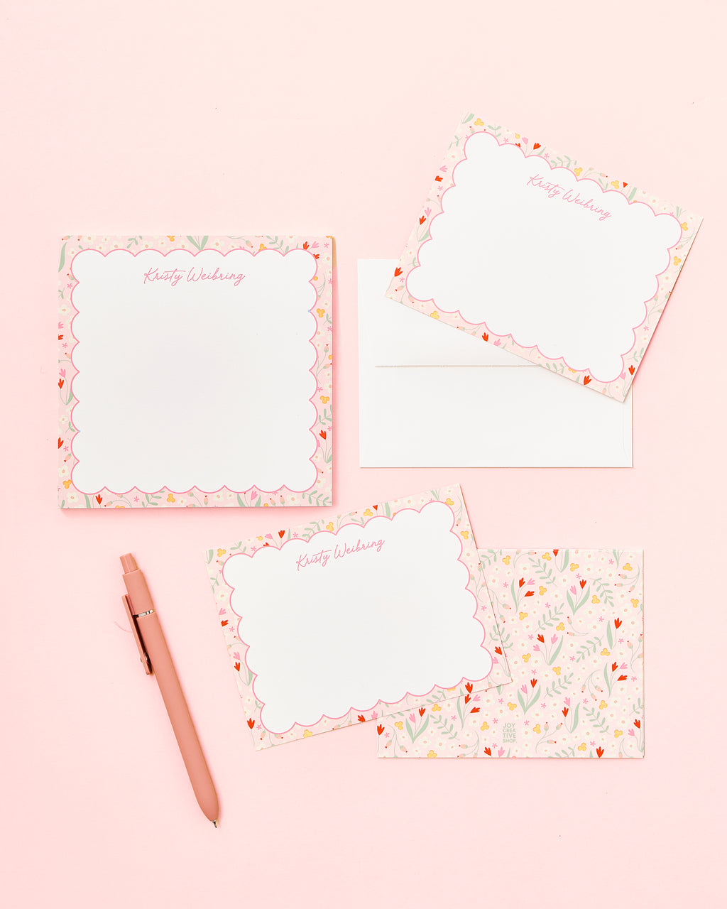Floral Personalized Square Notepad