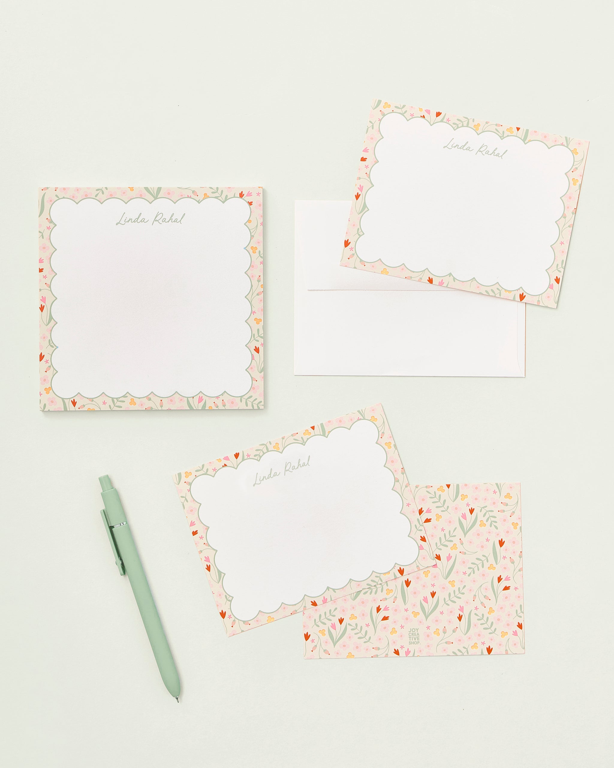 Floral Personalized Square Notepad