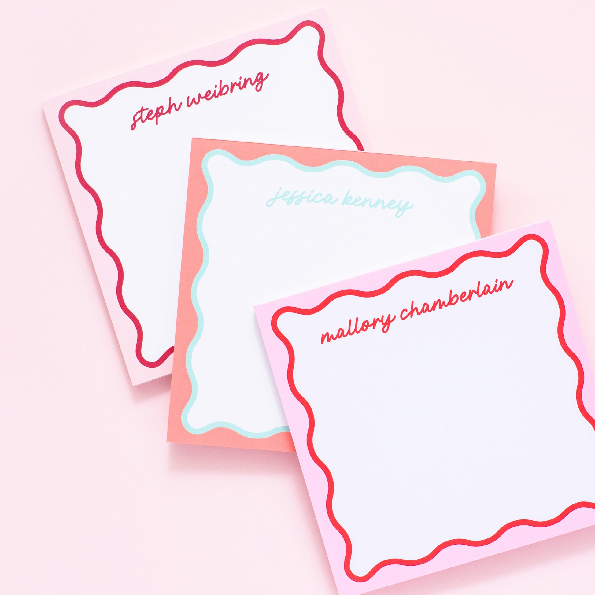 Wavy Collection Personalized Notepad