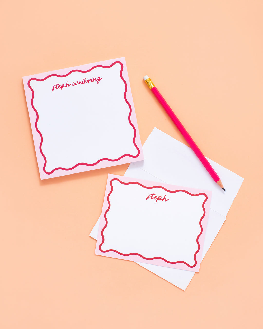 Wavy Collection Personalized Notepad & Stationery Bundle