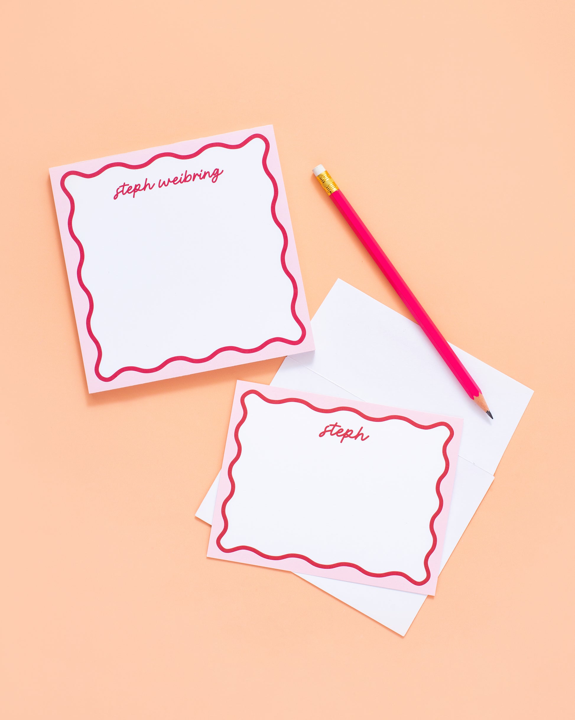 Wavy Collection Personalized Notepad & Stationery Bundle