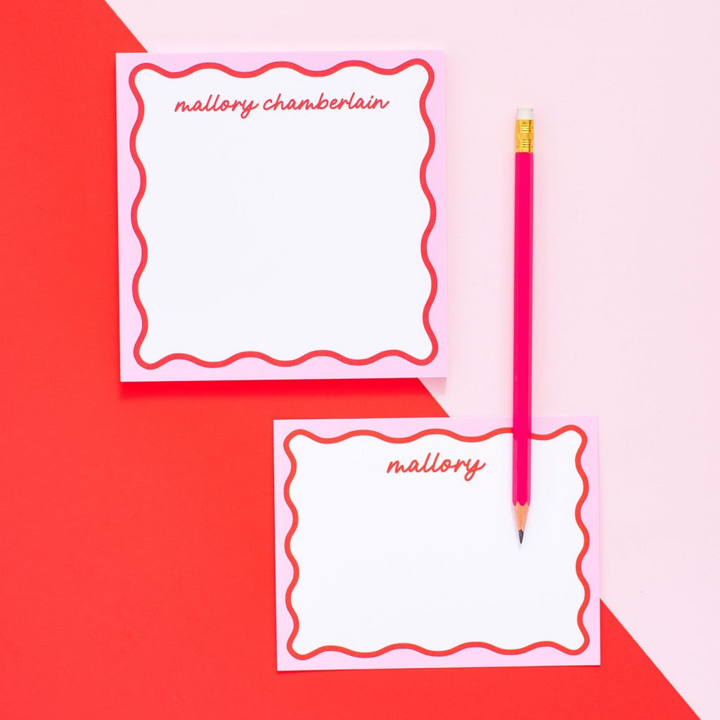 Wavy Collection Personalized Notepad & Stationery Bundle