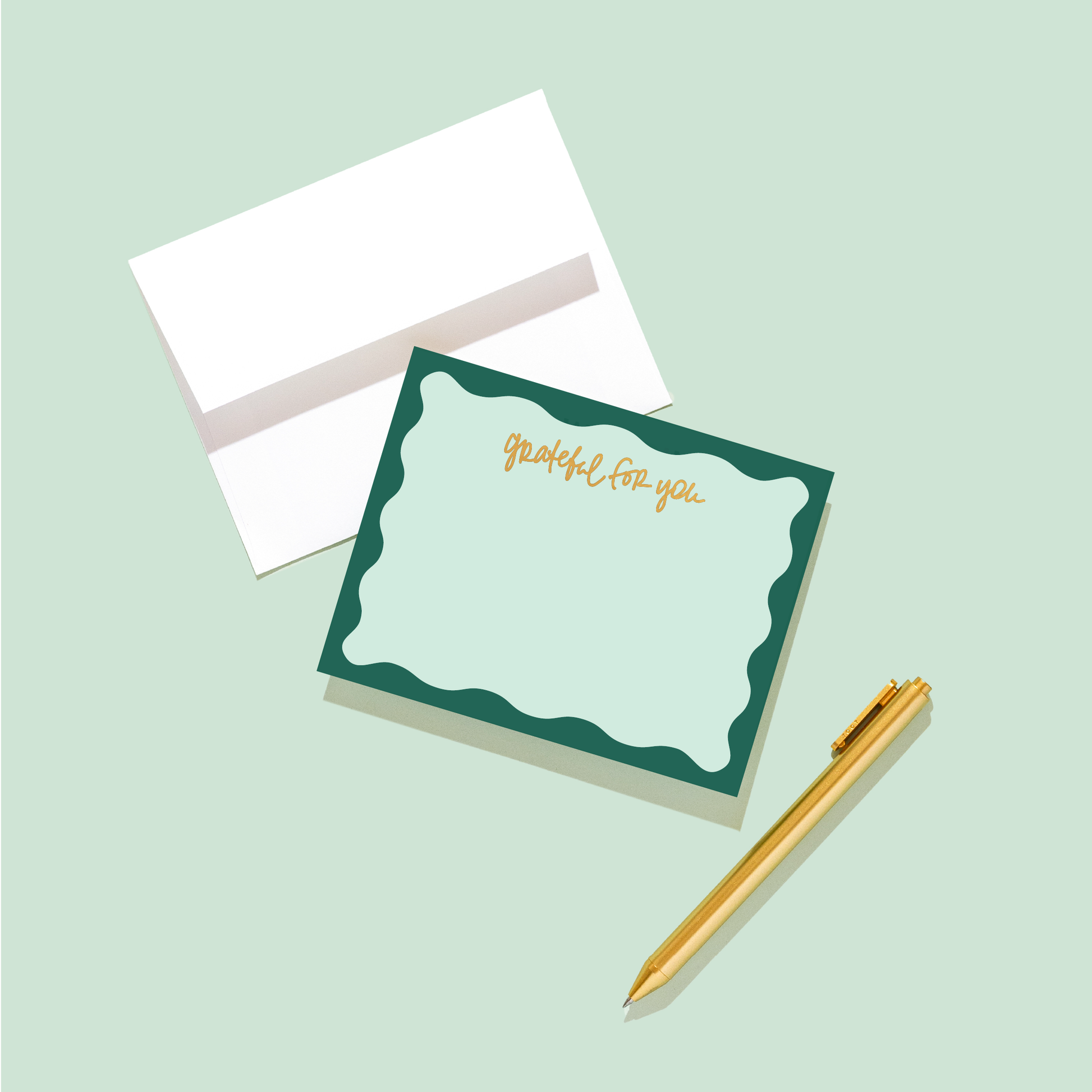 Gold Foil "Grateful for You" Notecards