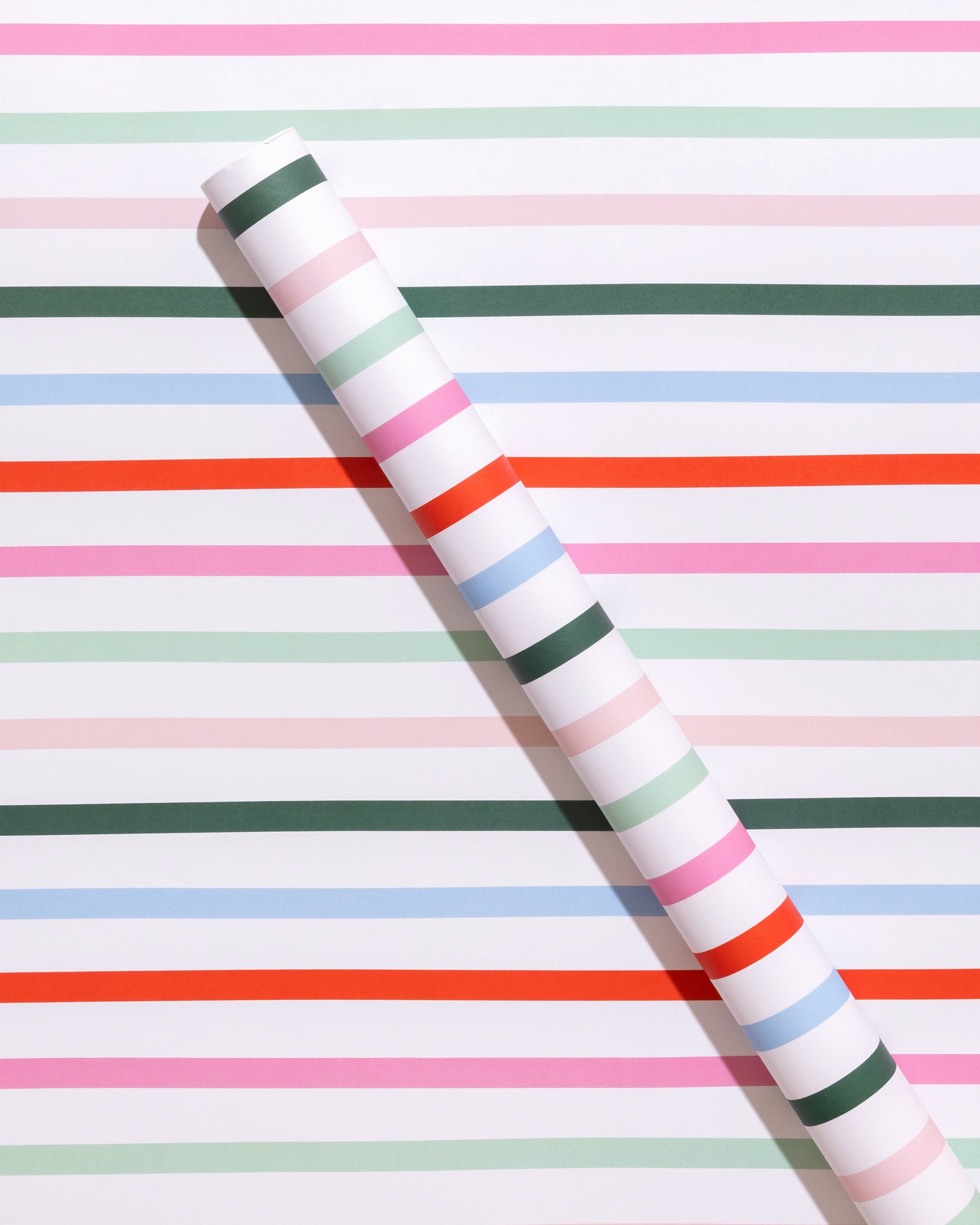 Mint Grid & Thin Stripe Gift Wrap Sheets Set