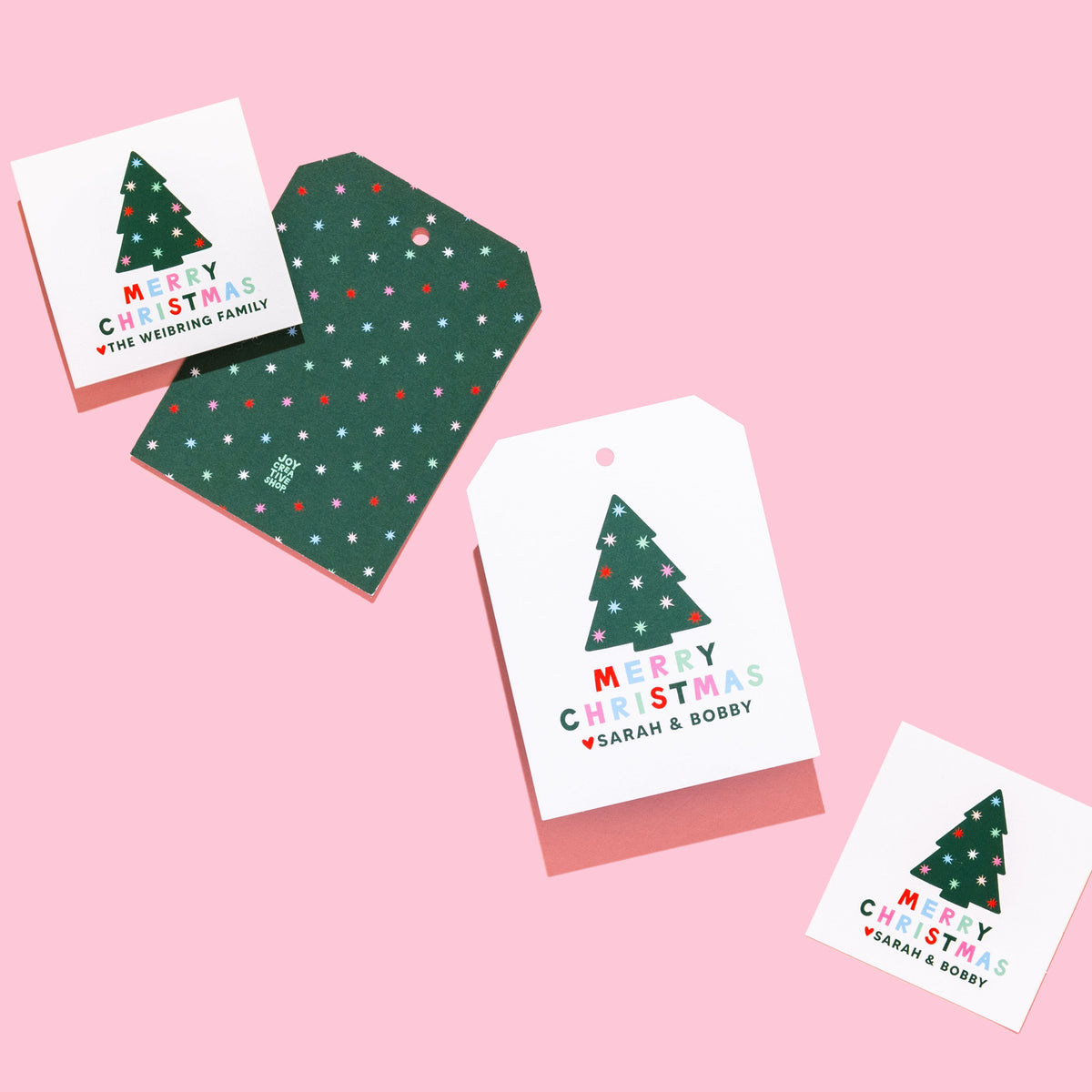 Christmas Tree Personalized Sticker &amp; Tag