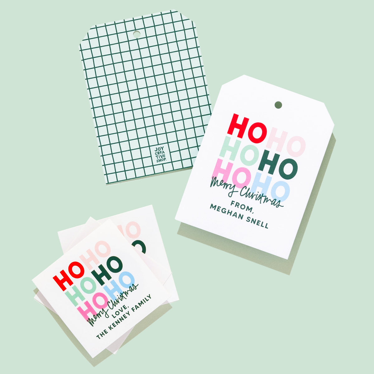 HO HO HO Personalized Sticker &amp; Tag