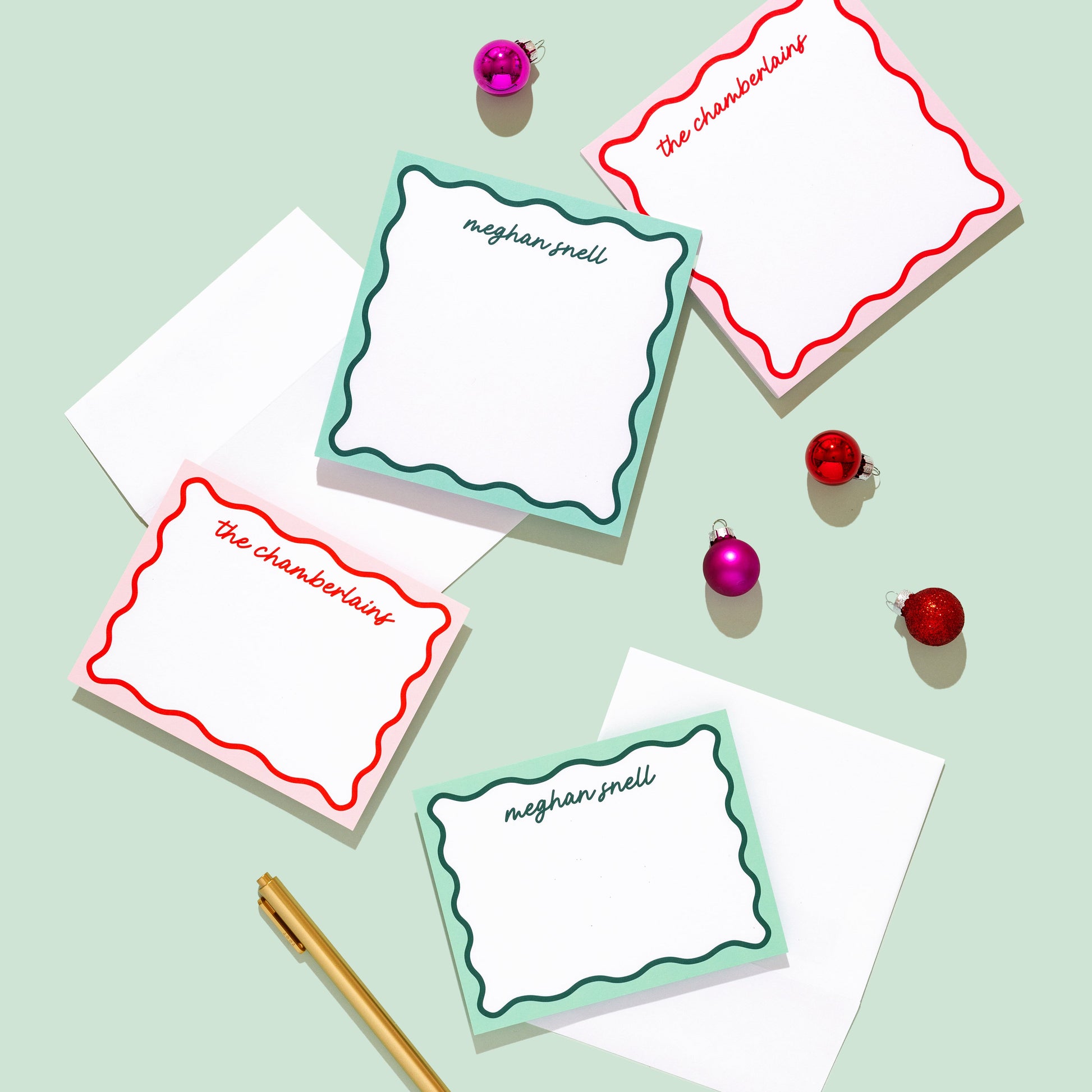 Holiday Wavy Stationery and Notepad Bundle