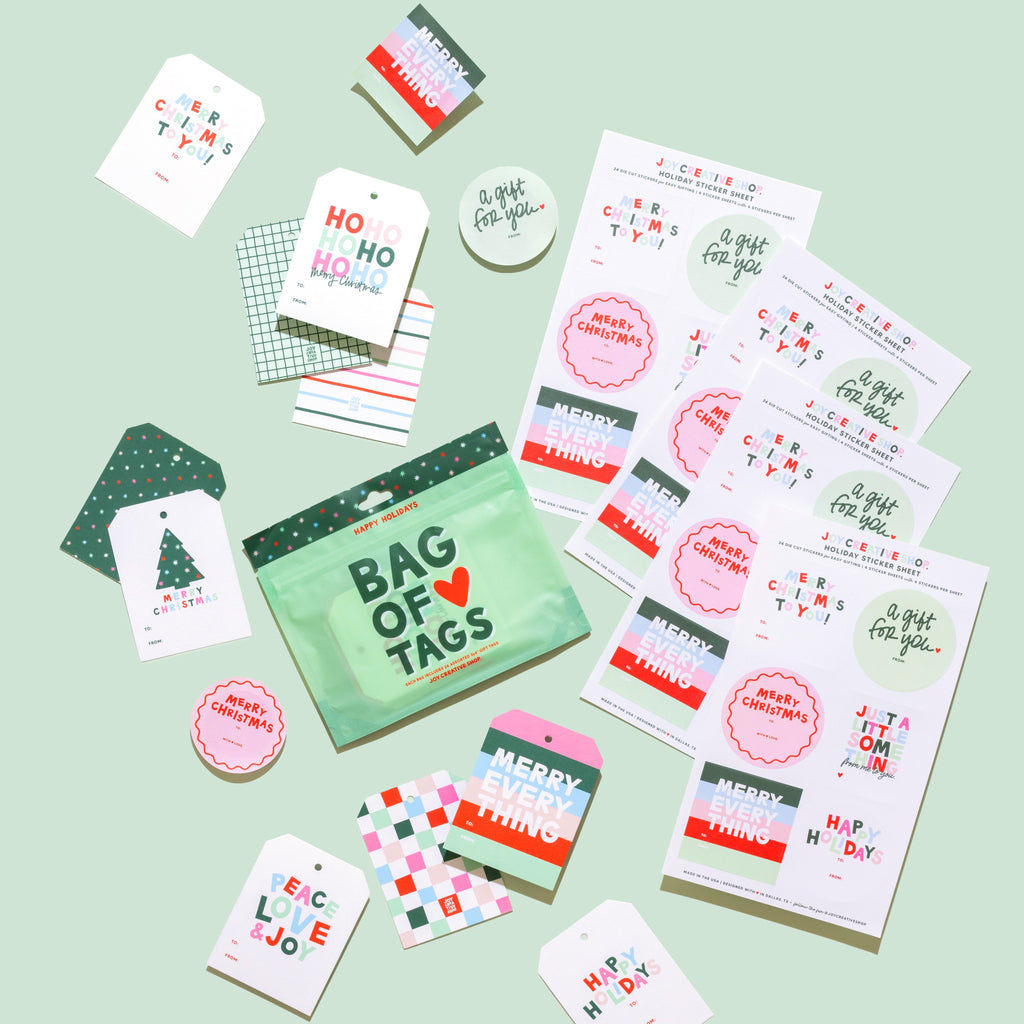Holiday Bag of Tags & Sticker Sheet Bundle