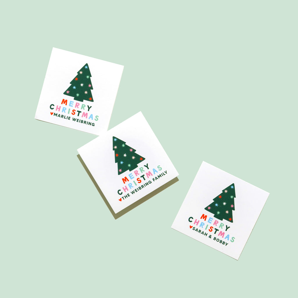 Christmas Tree Personalized Sticker & Tag