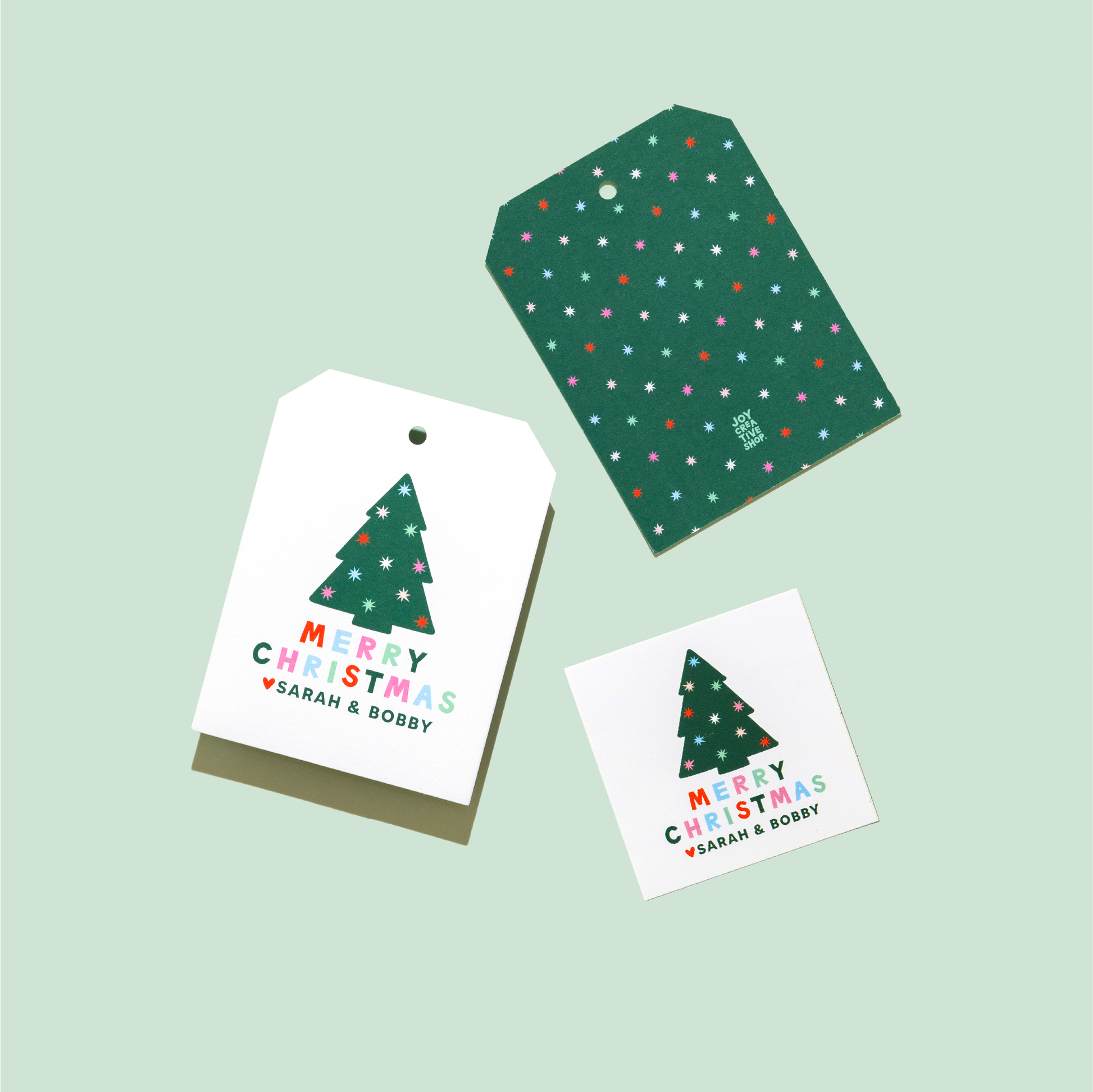 Christmas Tree Personalized Sticker & Tag