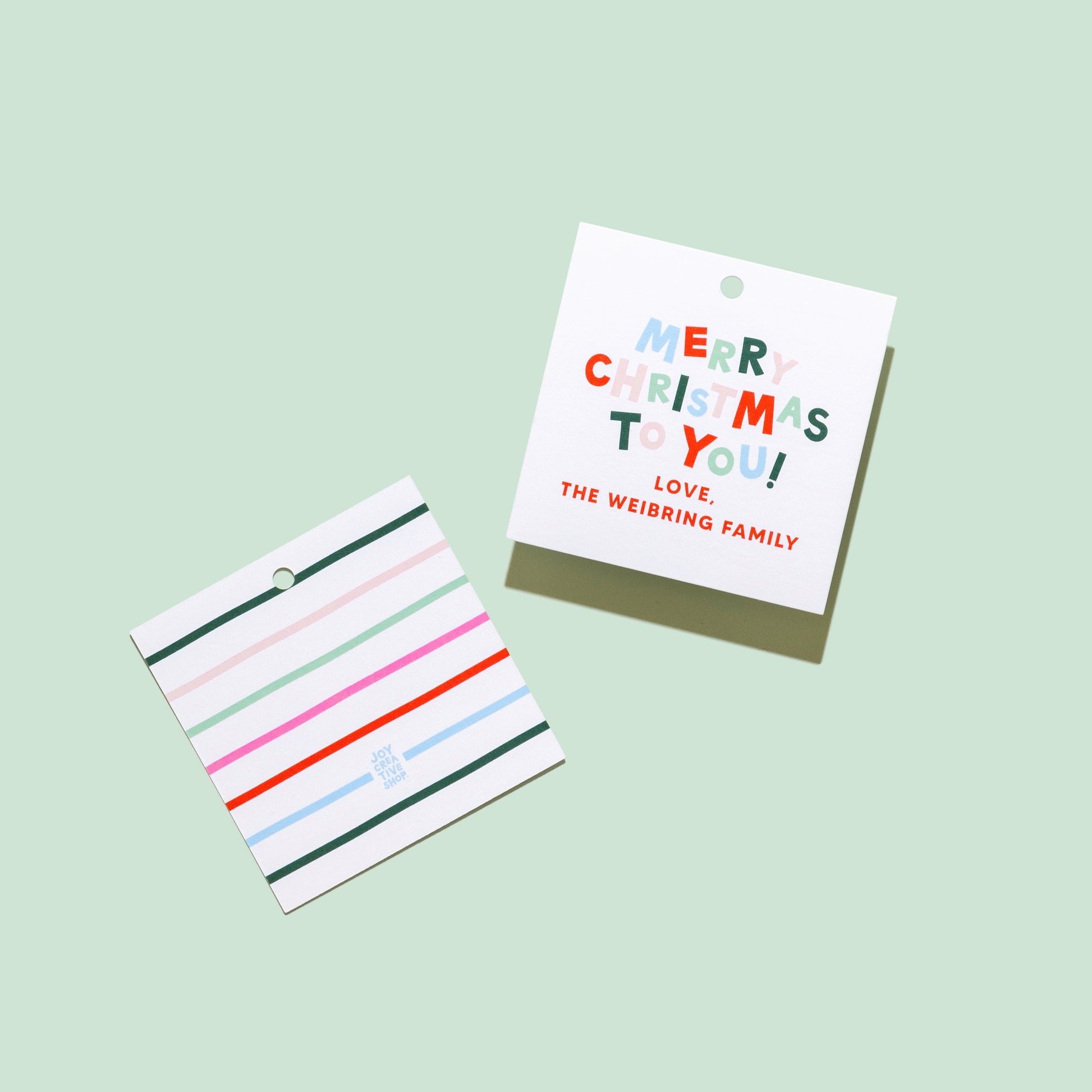 Merry Christmas to You Personalized Sticker & Tag