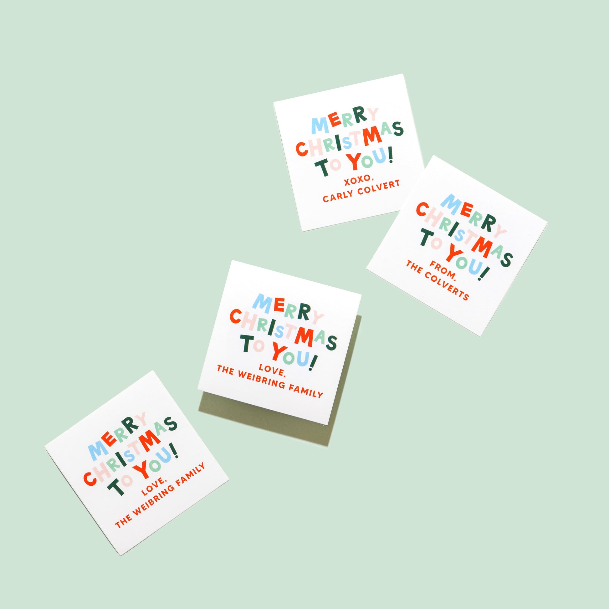 Merry Christmas to You Personalized Sticker & Tag