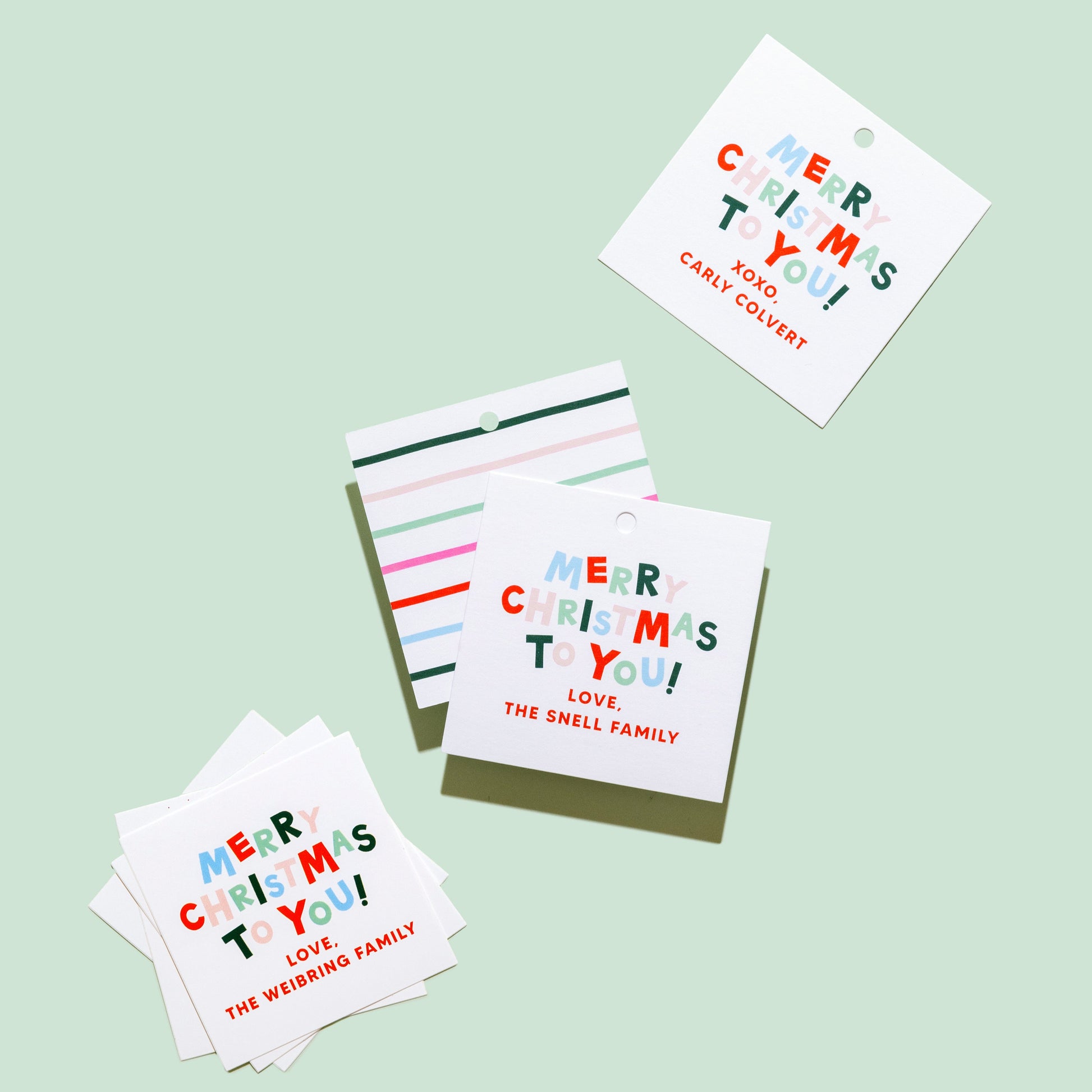 Merry Christmas to You Personalized Sticker & Tag