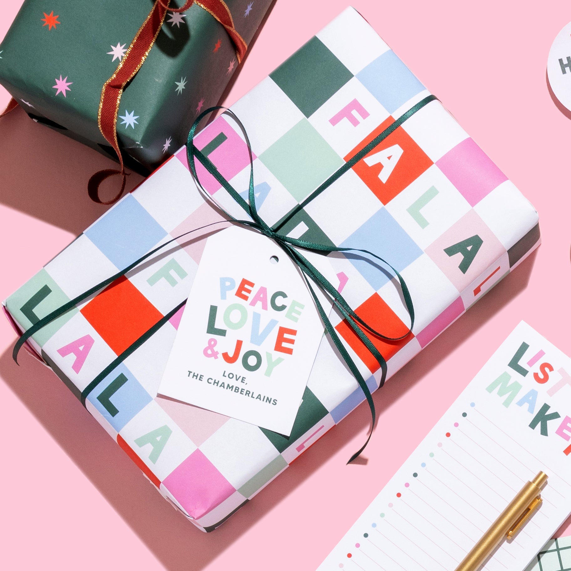 Gift Wrap Sheets - Fa La La Holiday Check
