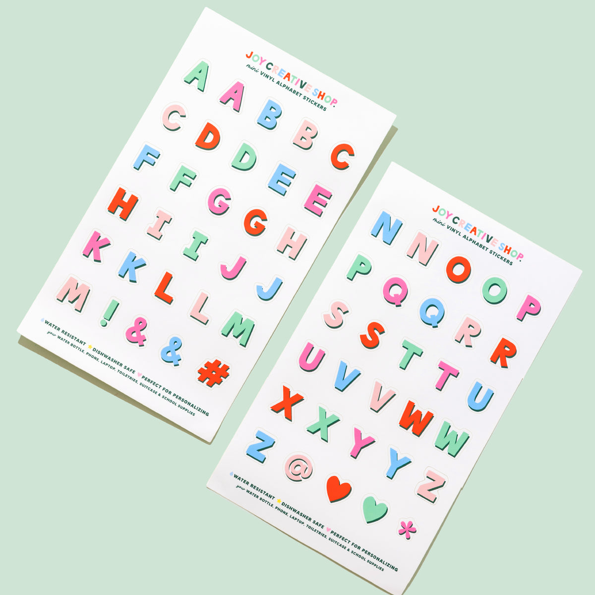 Mini Vinyl Alphabet Stickers - Holiday